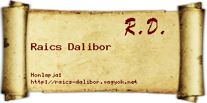 Raics Dalibor névjegykártya